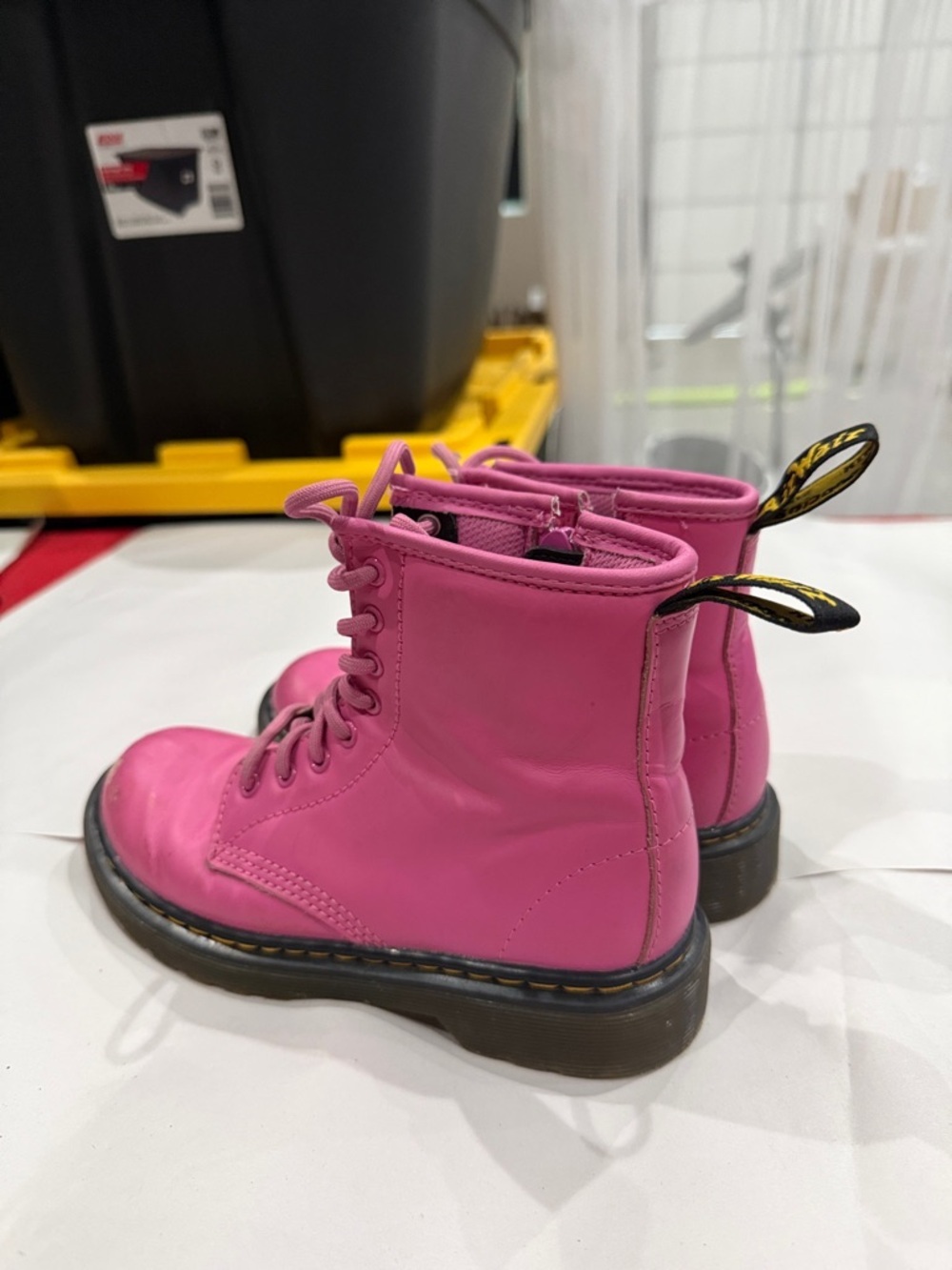 Hot Pink Lace-Up Combat Boots - Picture 3 of 5